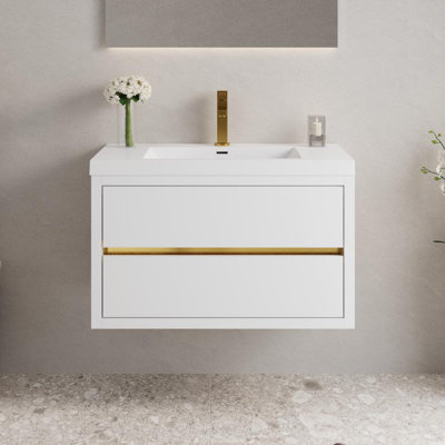 Meuble-lavabo mural 35,5 po avec lavabo
