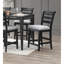 Chaises de salle à manger modernes 2 pièces, hauteur de comptoir, dossier noir, coussin rembourré en mousse, hauteur de bureau en bois d'hévéa de style contemporain, structure du dossier, commode en bois massif