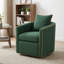Fauteuil d'appoint pivotant confortable, capitonné vert pour le salon