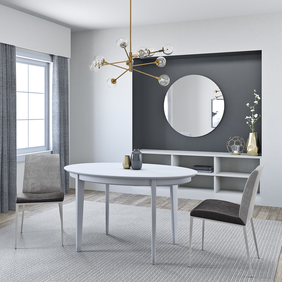 Vidyu 54'' Oval Dining Table, White
