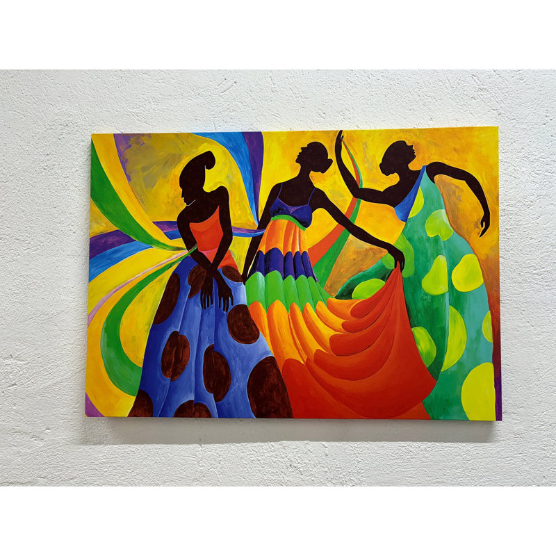 "Vibrant African Dancers", impression sur toile murale moderne colorée, 1P, 59,1 po H x 82,7 po l