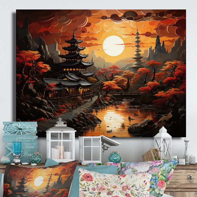 «China Art Dynastic Echoes V», reproduction d'art mural chinois en métal, H 16 po x l 32 po x P 1 po