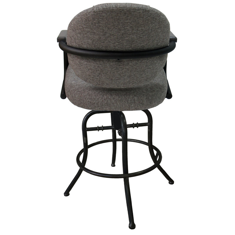 Tabouret de bar et de comptoir Adina, Tabouret de comptoir (siège d'une hauteur de 26 p, Noir, Gris mojave
