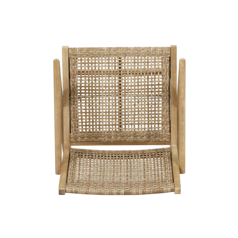 2 fauteuils club d'extérieur - Structure en bois brun
