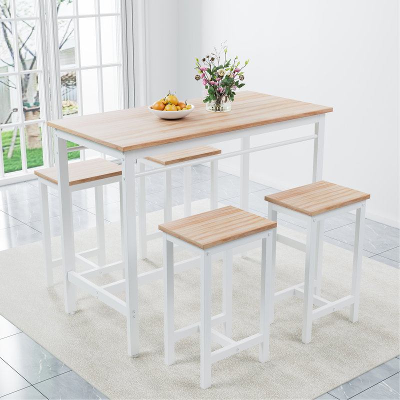47.5'' X 23.7'' 35.5'' Table - White Oak, Look 5pc Kitchen Space Optimized