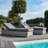 Damne 195cm Long Reclining Single Chaise with Cushions and Table