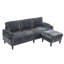 Living Room Sectional With Storage, 3 Chenille Couch, Grey Fabric Cup Holders And Side Pockets Sectional, Storage Holders, Included-121095208