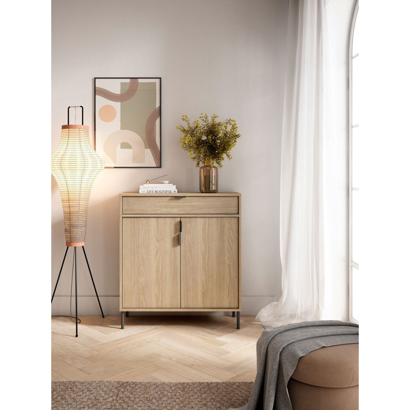 16 Pair Shoe Storage Cabinet, Oak