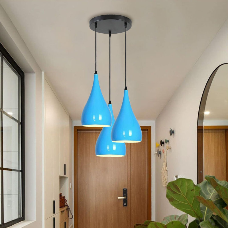 3 - Light Teardrop Pendant, Blue