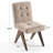 Turfed Linen Upholstered Dining Chair Armless Parsons Side Chair With Solid Wood Legs-109248759