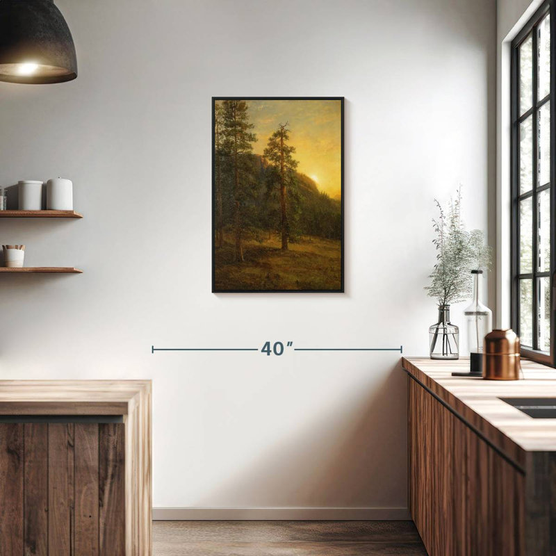 Redwoods de Californie, 1872, Cadre flottant noir, 21 po x 31 po