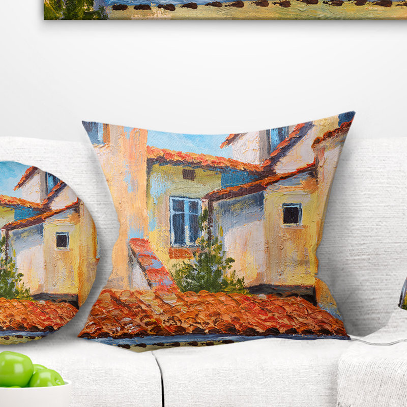 Coussin European European Rooftops - Cityscape, Rectangulaire, 12 po x 20 po