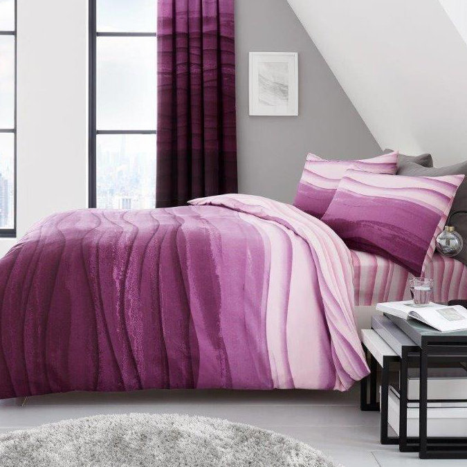Ombre Duvet Cover Set with Pillowcases Included, Single - 1 Standard Pillowcase, Purple