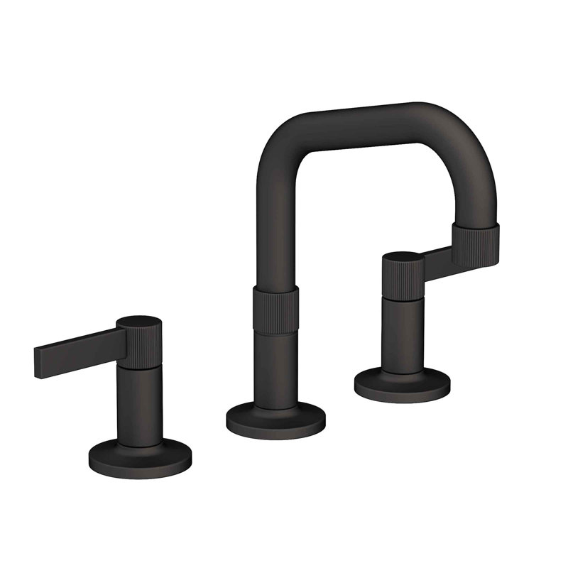 Pardees Widespread Bathroom Faucet with Drain Assembly, Flat Black