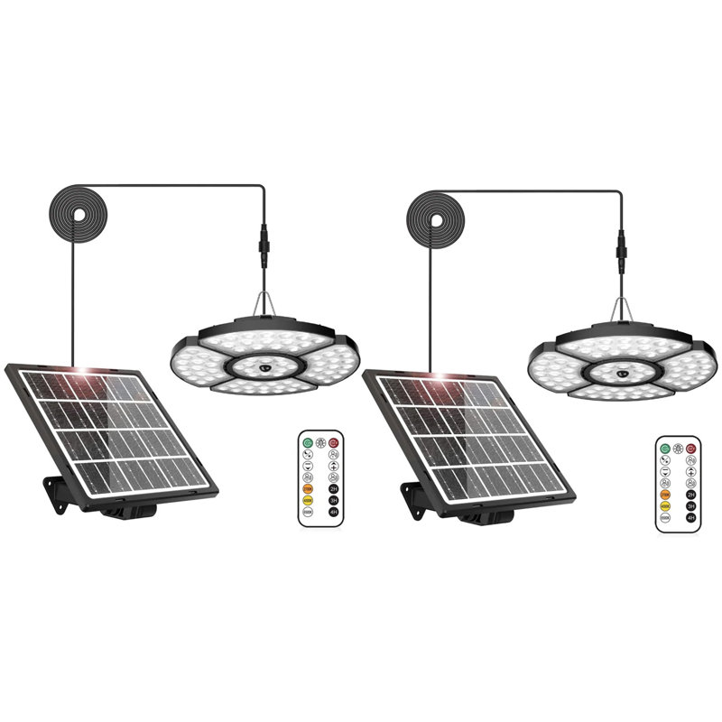 Solar Shed Light Indoor Outdoor With Motion Sensor And Remote Control (2 Pack)