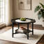 Table basse de style Mid-Century en forme de pétale de 80 cm avec rangement-1266415320