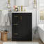 Ensemble de meuble-lavabo autoportant 24 po avec lavabo en céramique et armoire de rangement, 2 tiroirs, 1 tablette et 1 porte à fermeture douce-475873274-500815775
