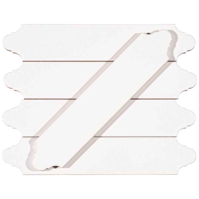 Concerto-Brassini 2-in. x 9-in. Lantern Glossy Ceramic Wall Tile, Capella