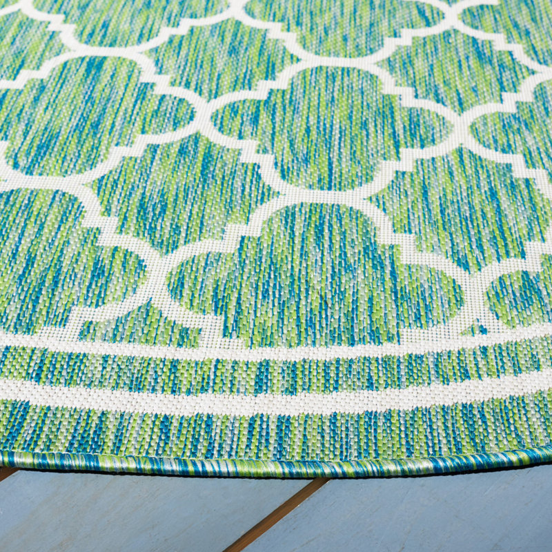 Tapis d'intérieur / extérieur à motif géométrique Almine Performance, Rectangle 9 pi x 12 pi