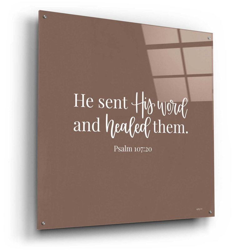 «He Sent His Word» par Imperial Text - Art textuel sans cadre, H 36 po x l 36 po x P 0,2 po