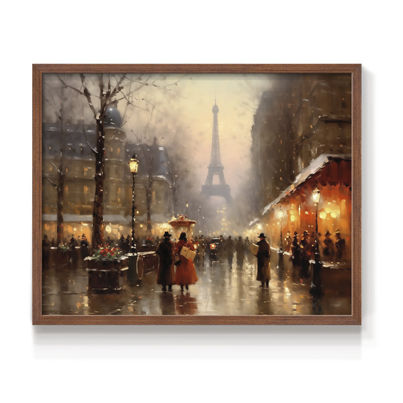 Chirstmas Art-CDXXV -Framed Print - Restickable, H 11 po x l 14 po, Noyer