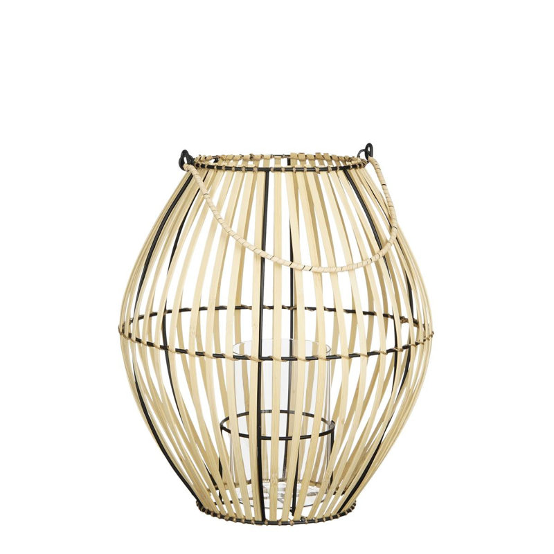 Bamboo Lantern, 33cm H x 31cm W x 31cm D