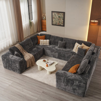 Canapé modulaire rembourré Kustas sans assemblage requis pour le salon et le cinéma maison