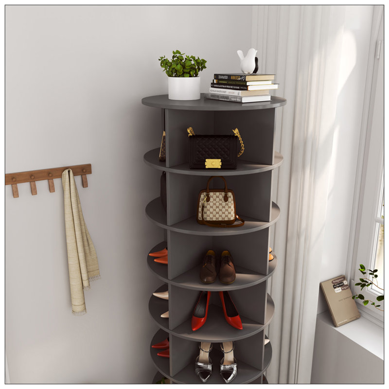 Armoire à chaussures rotative 360, Gris, H 64,96 po x l 24 po x P 24 po