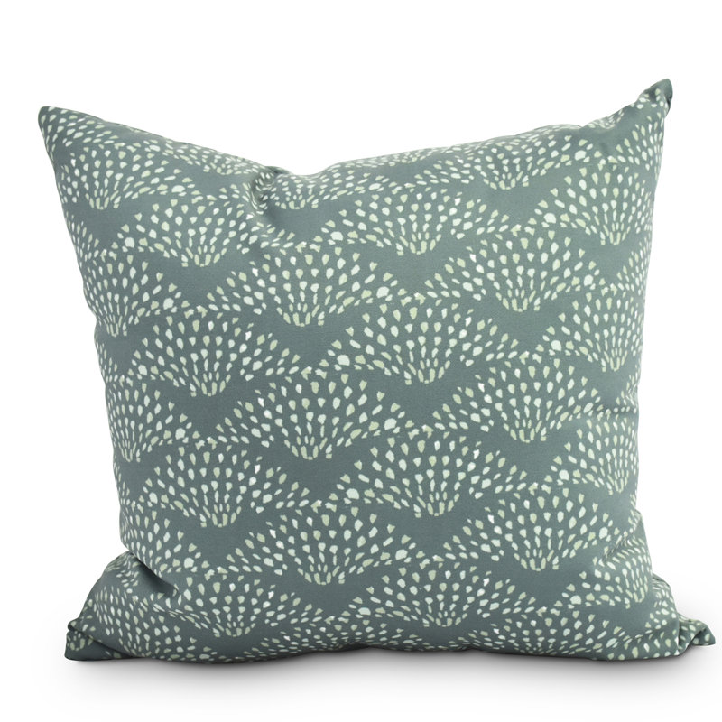Fickle Florals Abstract Outdoor Reversible Throw Pillow, 20" H x 20" W, Green