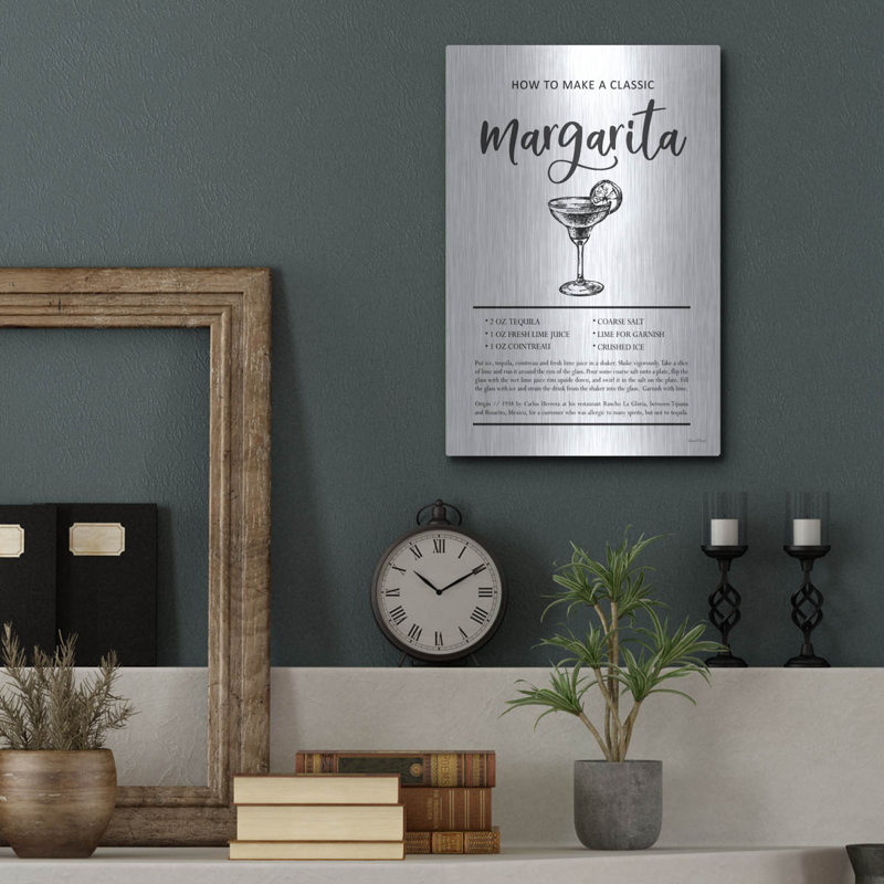  «Margarita», art mural en métal à lettres et doublé, 12 po x 16 po, H 16 po x l 12 po
