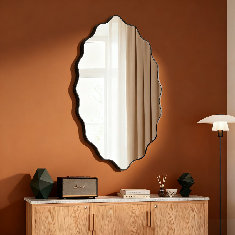 Miroirs muraux pour salle de bain, vestibule et salon, miroir de meuble-lavabo suspendu moderne, 22 po x 30 po, Noir