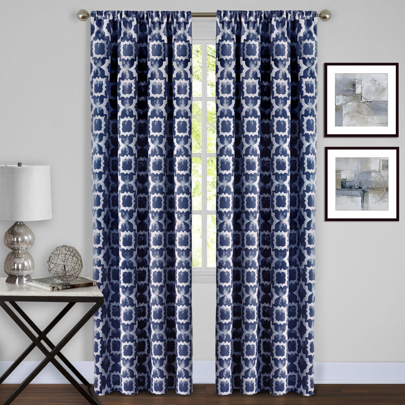 Ponteland Room Darkening Curtain Single Panel, 54" W x 63" L, Mist