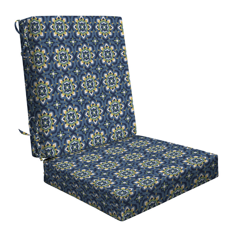 Coussins de chaise d'extérieur Cesur, Rayure d’auvent bleu, 4"