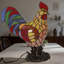 Lampe de table 16 po Tiffany Vintage Cooster en verre coloré (ampoule incluse)