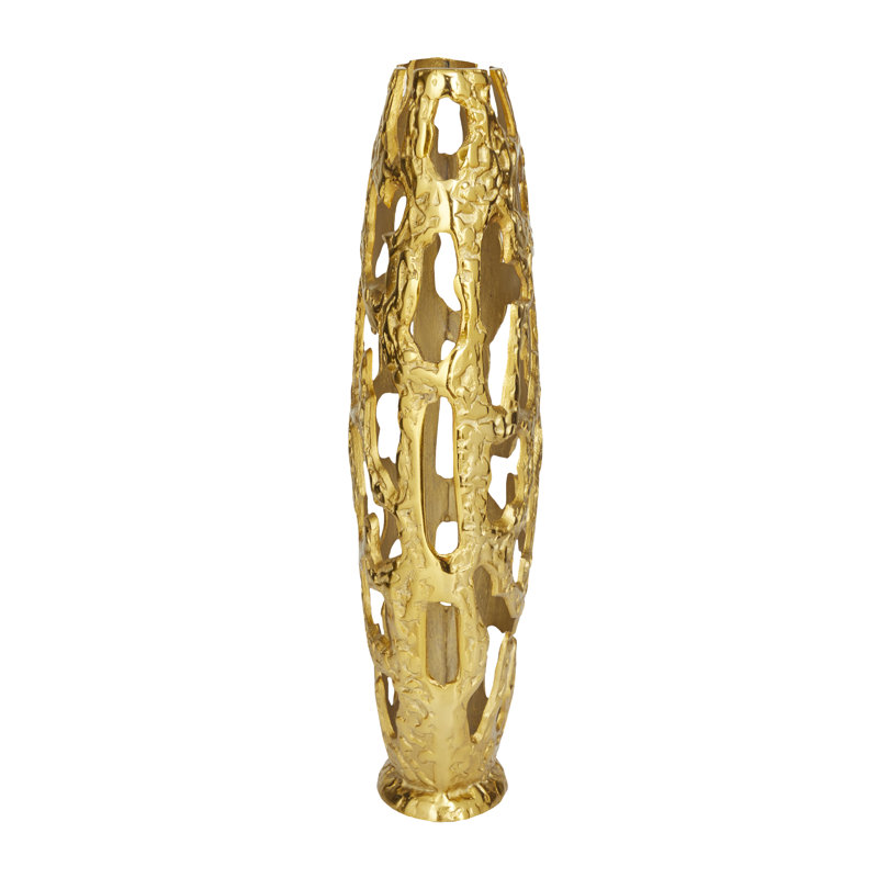 Vase en aluminium et métal, Or