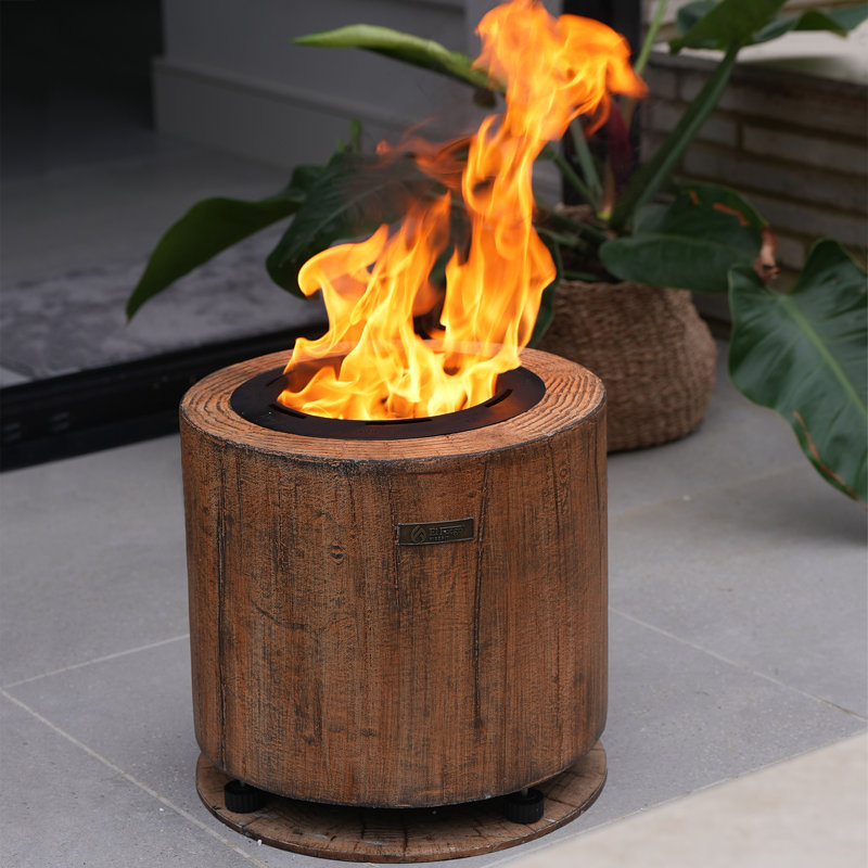 Portable Wax Burning Fire Pit, No Wood Smoke, 8-Hour Fuel, Brown