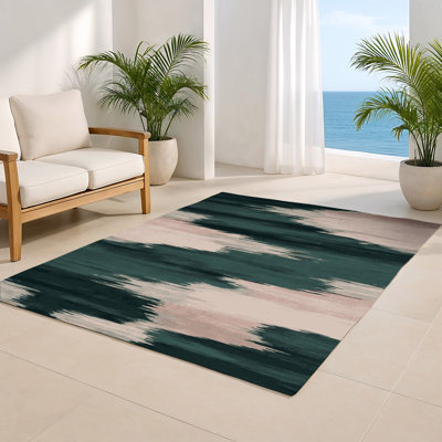 Watercolor Gray Indoor and Outdoor Area Rug