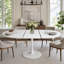Tables de salle à manger extensibles modernes (table seulement, pas de chaises, avec plateau et pieds), table tulipe blanche