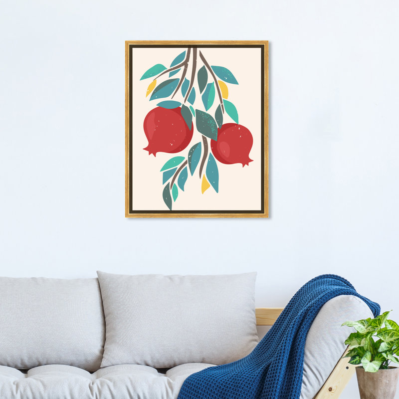Passion fruits - peinture sur toile, H 20 po x l 17 po, Cadre doré