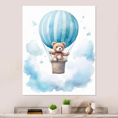 «Nursery Bear Cub Children Dreams III - Animal Bear», art mural en métal dans le salon