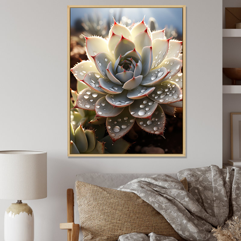 Cactus pêche - piqures de cactus, H 32 po x l 16 po x P 1 po, Cadre naturel flottant