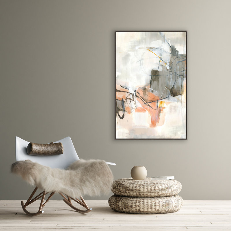 Coral Cosmos I Painting by Jacob Lincoln, 37.75" H x 25.75" W, Image Brush Gel
