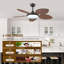 Ventilateur de plafond 48 pouces à 5 pales avec feuilles à DEL et télécommande-532493358
