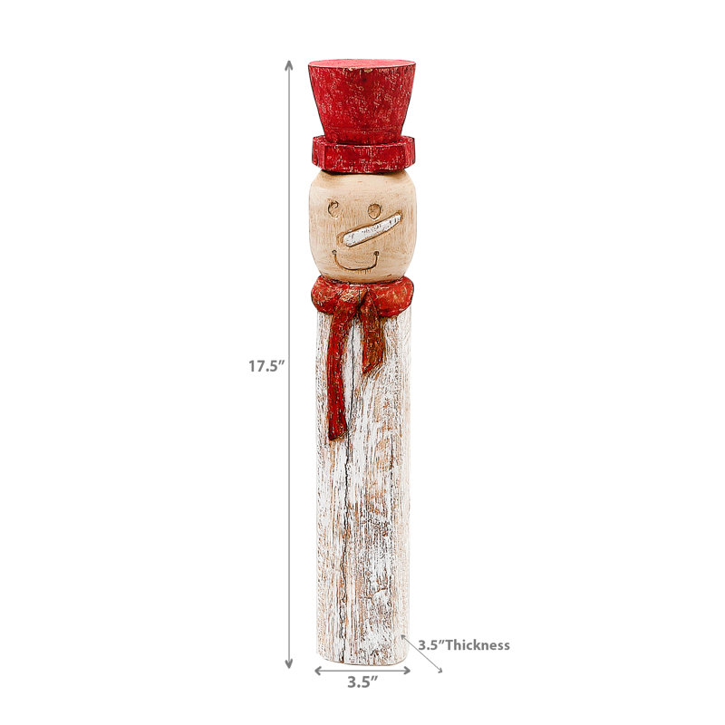 Noël, bonhomme de neige en bois avec totem totem
