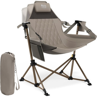 Hammock Camping Chair, Oversized Swinging Chair For Outdoor Lawn, Backyard And Patio, Supports 400Lbs, Tan