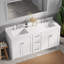 Meuble-lavabo double autoportant 84 po avec comptoir en quartz de Carrare 84 po, 3 tiroirs-1425457187