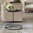  Table Aged Black Aluminum Iron 23" H Oval Side Table