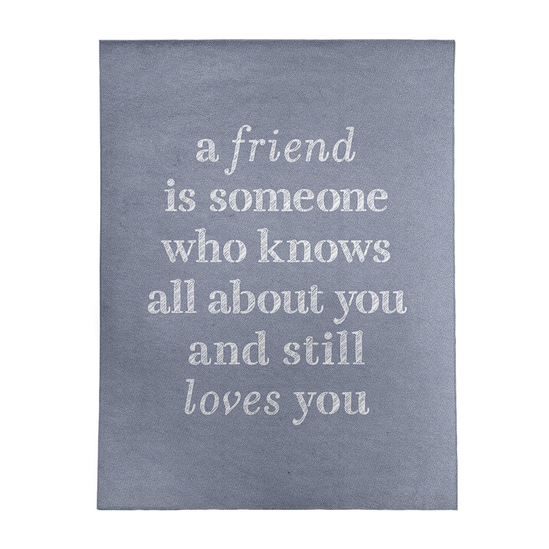 Tapis en chenille poly citation «Love & Friendship» Quotes, Rectangle 5 pi x 7 pi