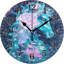 JUNZAN Bleu mauve Creative Rose sur licornes rondes Horloges de salle de bain Horloges murales Batterie de cuisine moderne de 10 pouces pour la maison