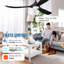Ventilateur de plafond intelligent avec lumière et télécommande, télécommande et application, pales en bois massif, moteur à courant continu réversible-1807521272-1807521275